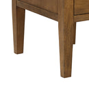 Portico Half Pedestal Desk with Power/USB in Brown Oak - Michael's Discount Furniture