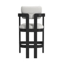 Portland Arm Barstool with White Fabric in Black (2 Per Carton) - Michael's Discount Furniture