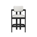 Portland Arm Barstool with White Fabric in Black (2 Per Carton) - Michael's Discount Furniture