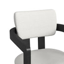 Portland Arm Barstool with White Fabric in Black (2 Per Carton) - Michael's Discount Furniture