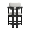 Portland Arm Counter Stool with White Fabric in Black (2 Per Carton) - Michael's Discount Furniture