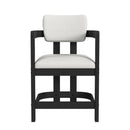 Portland Arm Counter Stool with White Fabric in Black (2 Per Carton) - Michael's Discount Furniture