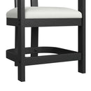 Portland Arm Counter Stool with White Fabric in Black (2 Per Carton) - Michael's Discount Furniture