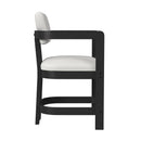 Portland Arm Counter Stool with White Fabric in Black (2 Per Carton) - Michael's Discount Furniture