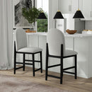 Portland Round Back Barstool with Grey Fabric in Black (2 Per Carton) - Michael's Discount Furniture