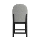 Portland Round Back Counter Stool with Grey Fabric in Black (2 Per Carton) - Michael's Discount Furniture