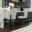 Portland Round Back Counter Stool with Grey Fabric in Black (2 Per Carton) - Michael's Discount Furniture