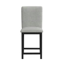 Portland Square Back Barstool with Grey Fabric in Black (2 Per Carton) - Michael's Discount Furniture