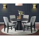 Portland Side Chair with Grey Fabric (PGY1113-4) in Black (2 Per Carton) - Michael's Discount Furniture