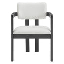 Portland Arm Chair with Snow White Fabric in Black (2 Per Carton) - Michael's Discount Furniture