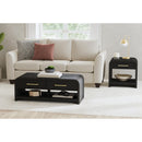Ridgemont End Table with USB in Black with Grain - Michael's Discount Furniture