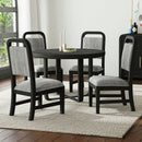 Ridgemont Dining Side Chair with Grey Fabric in Black with Grain (2 Per Carton) - Michael's Discount Furniture