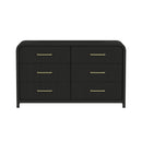 Ridgemont 6-Drawer Dresser in Black with Grain - Michael's Discount Furniture