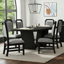 Ridgemont Dining Side Chair with Grey Fabric in Black with Grain (2 Per Carton) - Michael's Discount Furniture