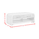 Ridgemont Coffee Table with Casters/Push Through Drawer in Black with Grain - Michael's Discount Furniture