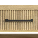 Ridgemont Coffee Table with Casters/Push Through Drawer in Natural - Michael's Discount Furniture