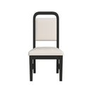 Ridgemont Dining Side Chair with White Fabric in Black with Grain (2 Per Carton) - Michael's Discount Furniture