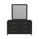 Ridgemont Dresser and Mirror Set in Black with Grain - Michael's Discount Furniture