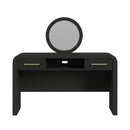 Ridgemont Dressing Table and Mirror in Black with Grain