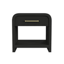 Ridgemont End Table with USB in Black with Grain - Michael's Discount Furniture