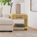Ridgemont End Table with USB in Natural - Michael's Discount Furniture