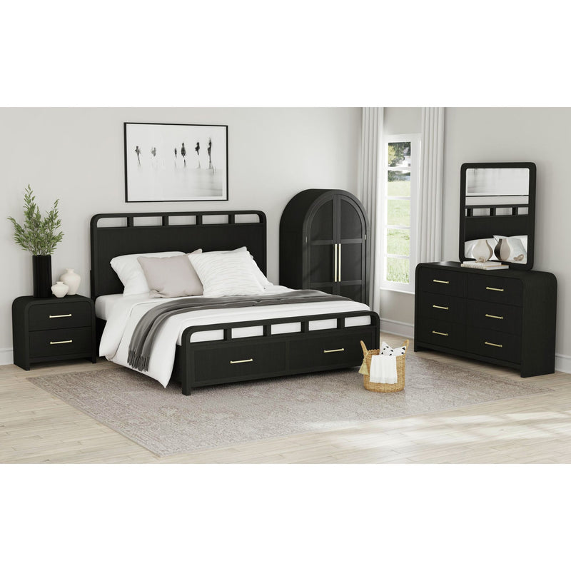 Ridgemont Dresser and Mirror Set in Black with Grain Ridgemont Dresser and Mirror Set in Black with Grain