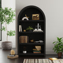 Ridgemont Open Bookcase in Black with Grain - Michael's Discount Furniture