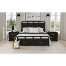 Ridgemont 2-Drawer Nightstand with USB in Black with Grain - Michael's Discount Furniture