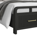 Ridgemont Storage Bedroom Set in Black with Grain - Michael's Discount Furniture