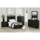 Ridgemont 5-Drawer Chest in Black with Grain - Michael's Discount Furniture