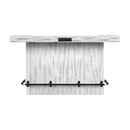 Rogen Rustic Bar Table with Ice Tray, USB and Power in Rustic White - Michael's Discount Furniture