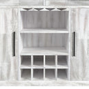 Rogen Rustic Bar Table with Ice Tray, USB and Power in Rustic White - Michael's Discount Furniture
