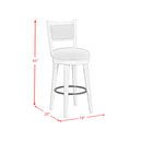 Rogen Rustic Swivel Bar Stool with Grey Fabric in Rustic White (2 Per Carton) - Michael's Discount Furniture
