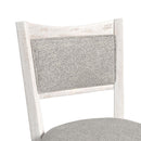 Rogen Rustic Swivel Bar Stool with Grey Fabric in Rustic White (2 Per Carton) - Michael's Discount Furniture