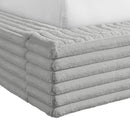 Rosebery UPH Bed with 2 Pillows in Light Grey Corduroy - Michael's Discount Furniture