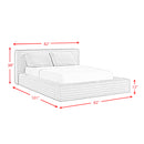 Rosebery UPH Bed with 2 Pillows in Light Grey Corduroy - Michael's Discount Furniture