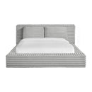 Rosebery UPH Bed with 2 Pillows in Light Grey Corduroy - Michael's Discount Furniture