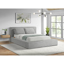 Rosebery UPH Bed with 2 Pillows in Light Grey Corduroy - Michael's Discount Furniture