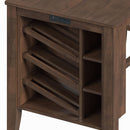 Santa Barbara Kitchen Island & 2 Counter Stools with Dark Grey Fabric in Walnut - Michael's Discount Furniture