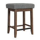 Santa Barbara Kitchen Island & 2 Counter Stools with Dark Grey Fabric in Walnut - Michael's Discount Furniture
