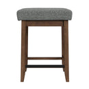 Santa Barbara Kitchen Island & 2 Counter Stools with Dark Grey Fabric in Walnut - Michael's Discount Furniture