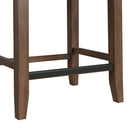 Santa Barbara Kitchen Island & 2 Counter Stools with Dark Grey Fabric in Walnut - Michael's Discount Furniture