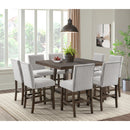 Seneca Counter Height Dining Set in Brown-Table and Four Chairs - Michael's Discount Furniture