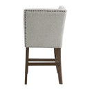 Seneca Counter Corner Bench with Upholstered Back and Grey Fabric - Michael's Discount Furniture