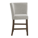 Seneca Counter Corner Bench with Upholstered Back and Grey Fabric - Michael's Discount Furniture