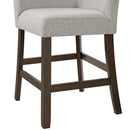 Seneca Counter Corner Bench with Upholstered Back and Grey Fabric - Michael's Discount Furniture
