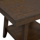 Seneca Square Counter Table with Lazy Susan in Brown - Michael's Discount Furniture
