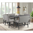 Seneca Counter Corner Bench with Upholstered Back and Grey Fabric - Michael's Discount Furniture