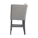 Seneca Counter Corner Bench with Upholstered Back and Grey Fabric - Michael's Discount Furniture