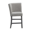 Seneca Counter Corner Bench with Upholstered Back and Grey Fabric - Michael's Discount Furniture
